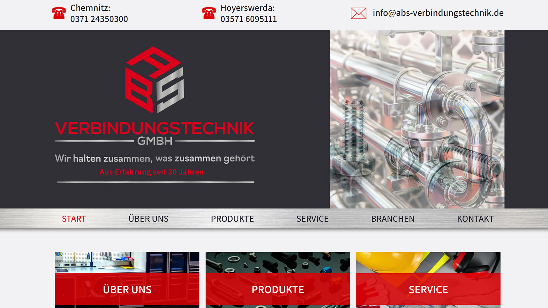 Webseite ABS Verbindungstechnik GmbH