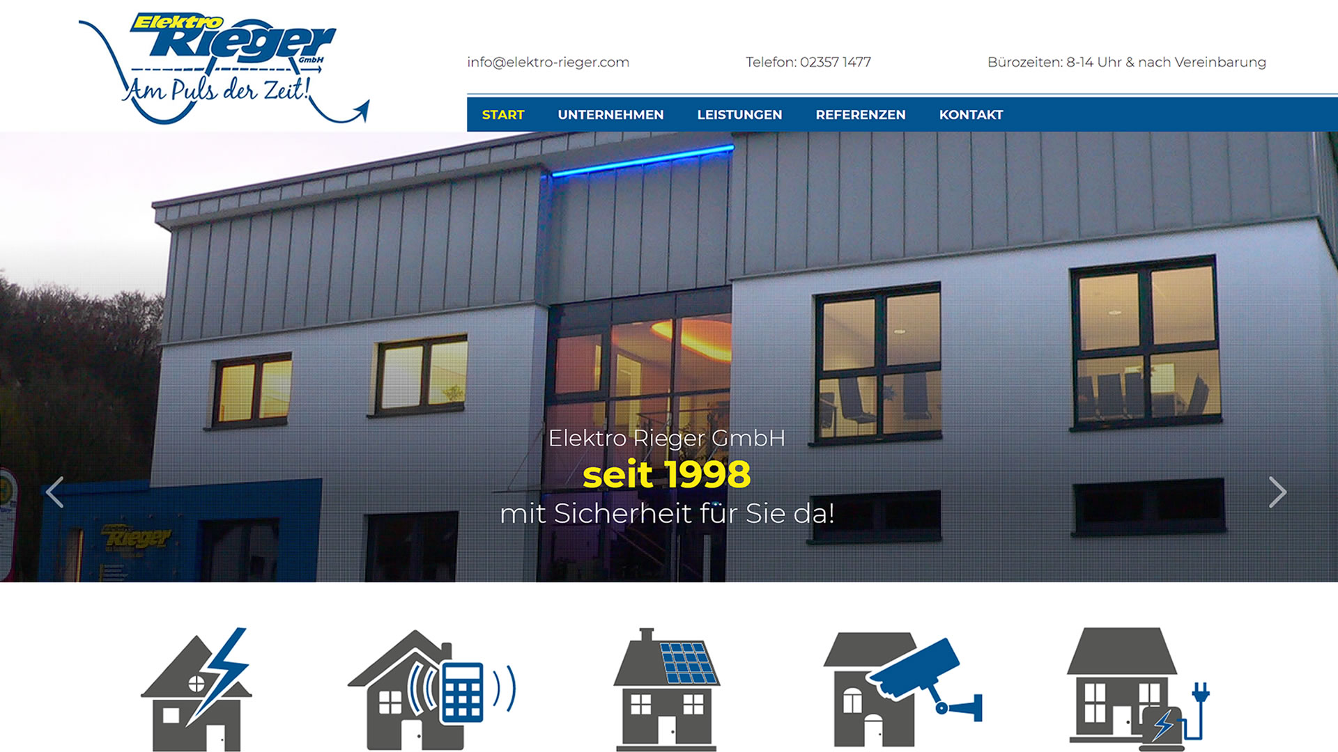 Webseite Elektro Rieger GmbH