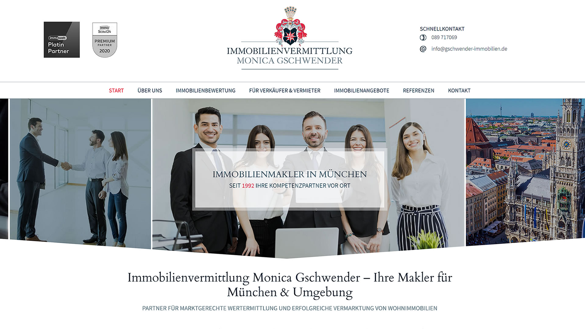 Webseite Immobilienvermittlung Monica Gschwender